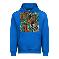 Cobalt cowboy boot and gemstone Urban Hoodie - BundleAndBundleShop