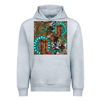 Heather Grey cowboy boot and gemstone Urban Hoodie - BundleAndBundleShop