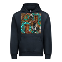 Navy cowboy boot and gemstone Urban Hoodie - BundleAndBundleShop