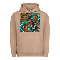 Pigment Burro cowboy boot and gemstone Urban Hoodie - BundleAndBundleShop