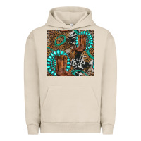 Pigment French Oak cowboy boot and gemstone Urban Hoodie - BundleAndBundleShop