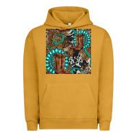 Pigment Peanut Butter cowboy boot and gemstone Urban Hoodie - BundleAndBundleShop