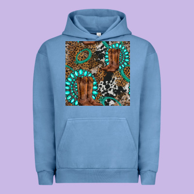 Cowboy Boot And Gemstone Urban Hoodie Designed By Bundleandbundleshop