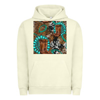 Pigment Pistachio cowboy boot and gemstone Urban Hoodie - BundleAndBundleShop