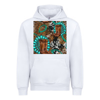 White cowboy boot and gemstone Urban Hoodie - BundleAndBundleShop