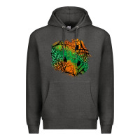 Charcoal Heather halloween patch  2 Premium Hoodie - BundleAndBundleShop