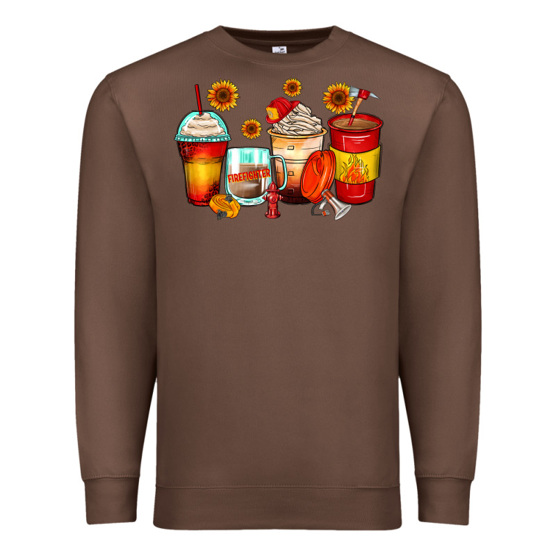 Firefighter Coffee Cups Premium Sweatshirt by Zillion Design Studio | Teevron