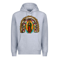Heather Grey our lady of guadalupe rainbow Premium Hoodie - JahusDesignShop