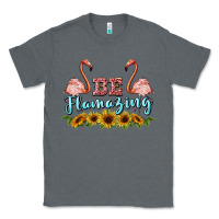 Charcoal Heather be flamezing flamingo Classic Tee - BarkalooDesign