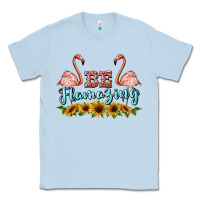 Dusty Blue be flamezing flamingo Classic Tee - BarkalooDesign