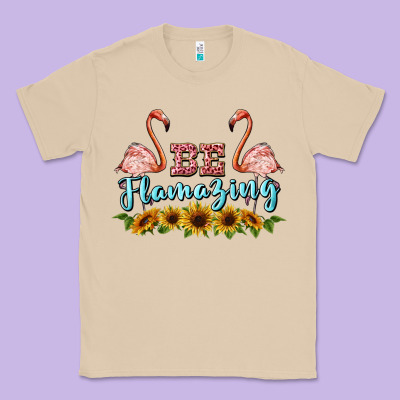 Be Flamezing Flamingo Classic Tee Designed By Barkaloodesign