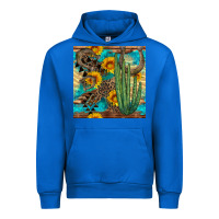 Cobalt horseshoe and cactus Urban Hoodie - BundleAndBundleShop