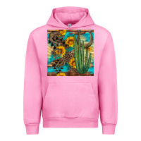 Fuchsia Pink horseshoe and cactus Urban Hoodie - BundleAndBundleShop