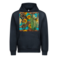 Navy horseshoe and cactus Urban Hoodie - BundleAndBundleShop