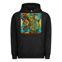Pigment Black horseshoe and cactus Urban Hoodie - BundleAndBundleShop