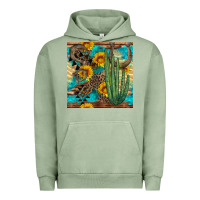 Pigment Oil Green horseshoe and cactus Urban Hoodie - BundleAndBundleShop