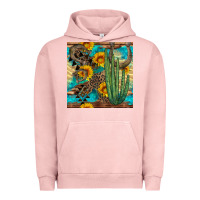 Pigment Salmon horseshoe and cactus Urban Hoodie - BundleAndBundleShop