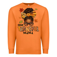 Carrot one thankful mama afro messy bun Premium Sweatshirt - texasbilliewilder