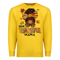 Lemon one thankful mama afro messy bun Premium Sweatshirt - texasbilliewilder