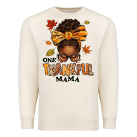 Sandshell one thankful mama afro messy bun Premium Sweatshirt - texasbilliewilder