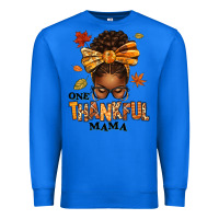 True Royal one thankful mama afro messy bun Premium Sweatshirt - texasbilliewilder
