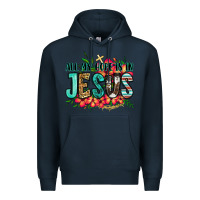 Navy all my hope is in jesus Premium Hoodie - Jasminsmagicworld