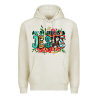 Oatmeal Heather all my hope is in jesus Premium Hoodie - Jasminsmagicworld