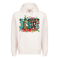 Pale Pink all my hope is in jesus Premium Hoodie - Jasminsmagicworld