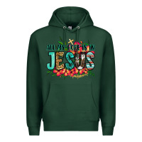 Sports Green all my hope is in jesus Premium Hoodie - Jasminsmagicworld