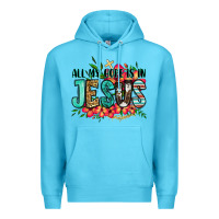 Ocean Blue all my hope is in jesus Premium Hoodie - Jasminsmagicworld