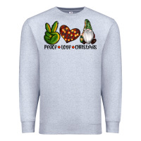 Heather Grey peace love gnomes christmas Premium Sweatshirt - RanaPortraitStore