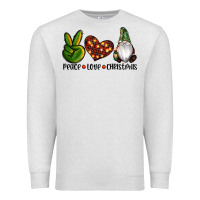 Oatmeal Heather peace love gnomes christmas Premium Sweatshirt - RanaPortraitStore