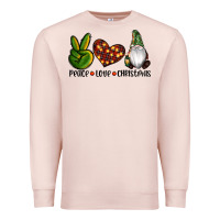Pale Pink peace love gnomes christmas Premium Sweatshirt - RanaPortraitStore