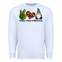 White peace love gnomes christmas Premium Sweatshirt - RanaPortraitStore