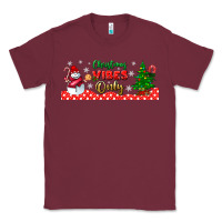 Burgundy christmas vibes only libbey glass Classic Tee - BundleAndBundleShop