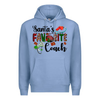 Colony Blue santa's favorite coach Premium Hoodie - AdoDesignShop
