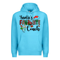 Ocean Blue santa's favorite coach Premium Hoodie - AdoDesignShop