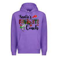 Purple santa's favorite coach Premium Hoodie - AdoDesignShop