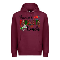 Burgundy santa's favorite coach Premium Hoodie - AdoDesignShop
