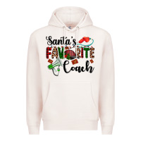Pale Pink santa's favorite coach Premium Hoodie - AdoDesignShop