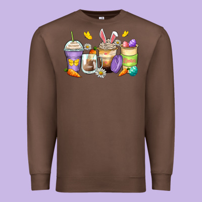 Easter Day Coffee Cups Premium Sweatshirt Designed By Zillion Design Studio