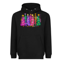 Black christmas trees and lights Heavyweight Hoodie - Zillion Design Studio