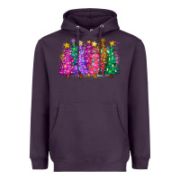 Plum christmas trees and lights Heavyweight Hoodie - Zillion Design Studio