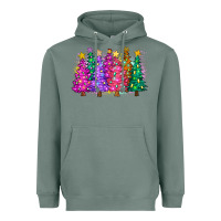 Sage christmas trees and lights Heavyweight Hoodie - Zillion Design Studio