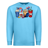 Ocean Blue 4th of july coffee cups Premium Sweatshirt - Zillion Design Studio