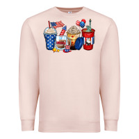 Pale Pink 4th of july coffee cups Premium Sweatshirt - Zillion Design Studio