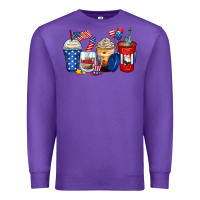 Purple 4th of july coffee cups Premium Sweatshirt - Zillion Design Studio