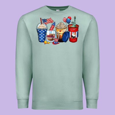 4th Of July Coffee Cups Premium Sweatshirt Designed By Zillion Design Studio