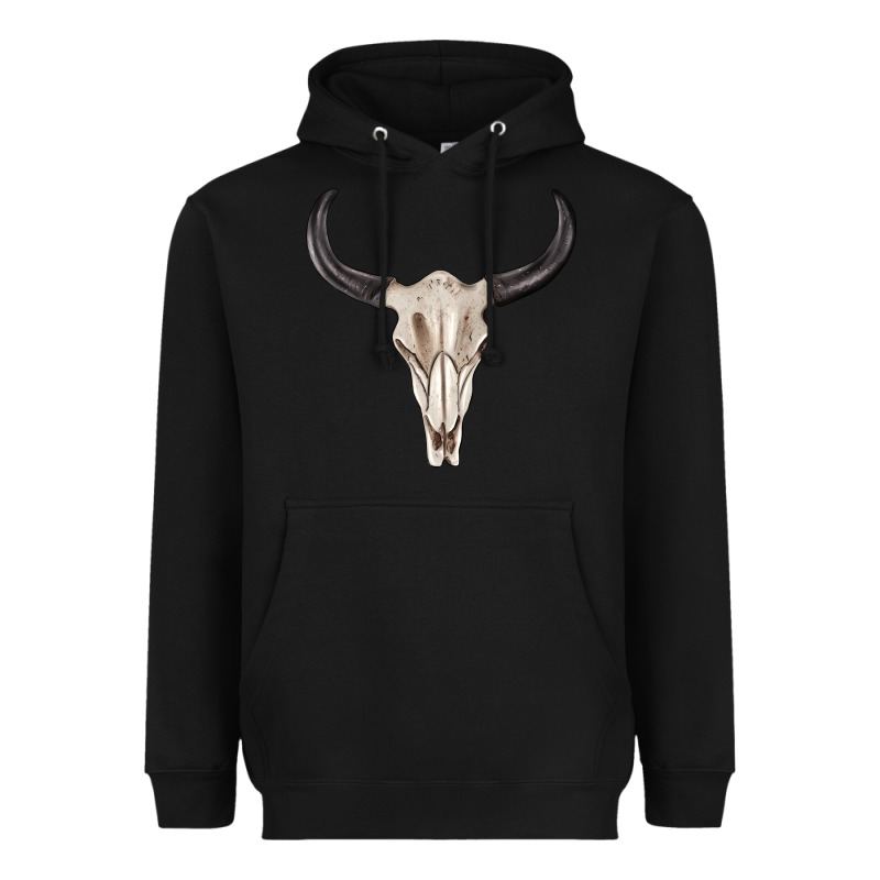 Western Bull Skull Tbw Heavyweight Hoodie by texasbilliewilder | Teevron