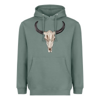 Sage western bull skull tbw Heavyweight Hoodie - texasbilliewilder